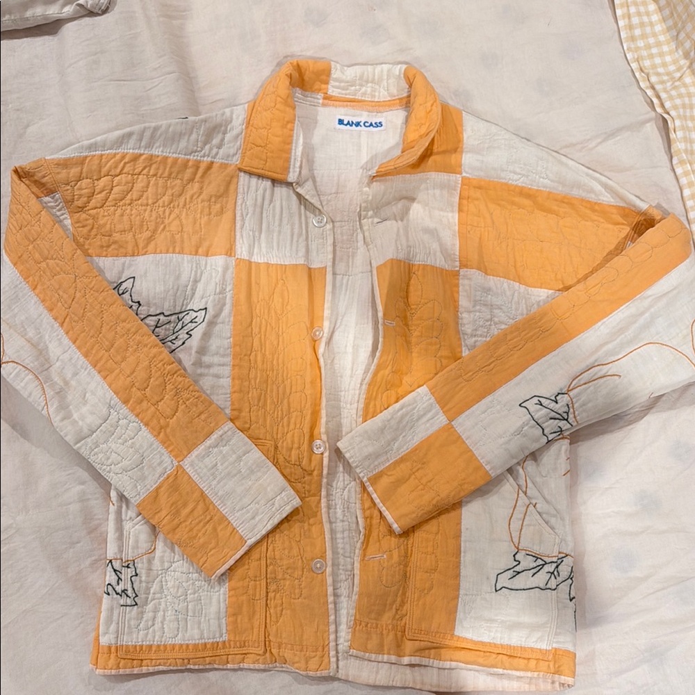 Floral Patchwork Jacket in Orange and White